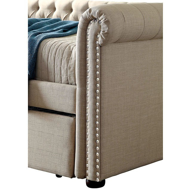 Leanna Daybed w Trundle Beige - Olympia Furniture (Saint George, Utah)