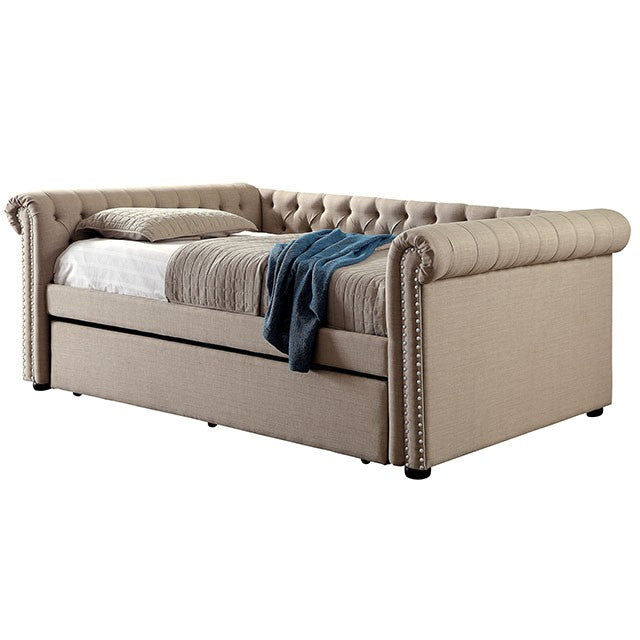 Leanna Daybed w Trundle Beige - Olympia Furniture (Saint George, Utah)