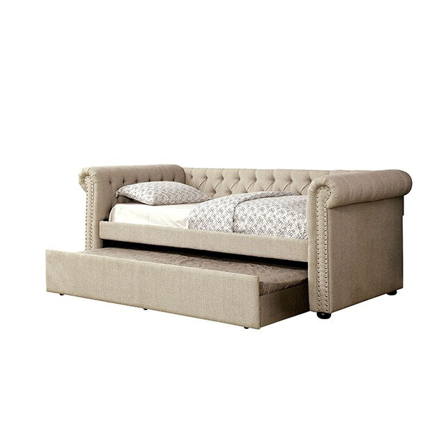 Leanna Daybed w Trundle Beige - Olympia Furniture (Saint George, Utah)