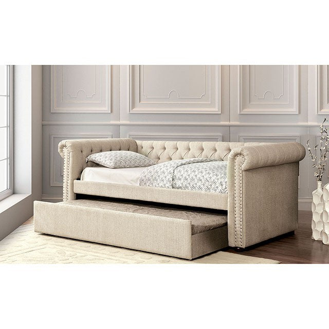Leanna Daybed w Trundle Beige - Olympia Furniture (Saint George, Utah)