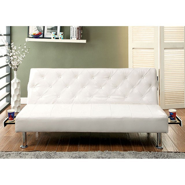 Farel Futon Sofa Red & White - Olympia Furniture (Saint George, Utah)