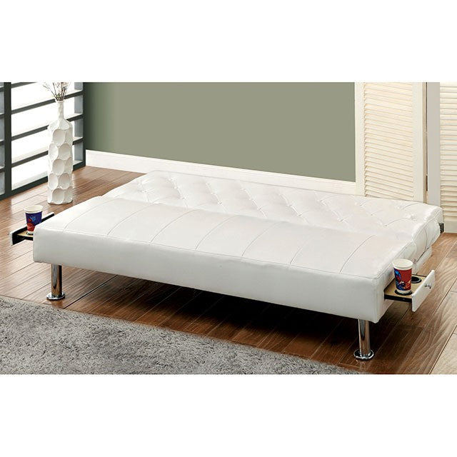 Farel Futon Sofa Red & White - Olympia Furniture (Saint George, Utah)
