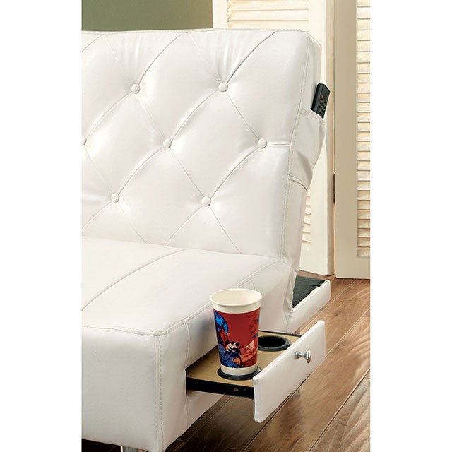 Farel Futon Sofa Red & White - Olympia Furniture (Saint George, Utah)