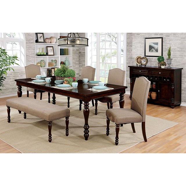 HOLCROFT Antique Cherry/Beige Bench - Olympia Furniture (Saint George, Utah)