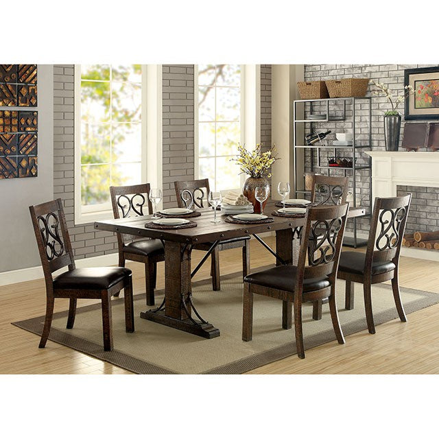 PAULINA Rustic Walnut Dining Table - Olympia Furniture (Saint George, Utah)