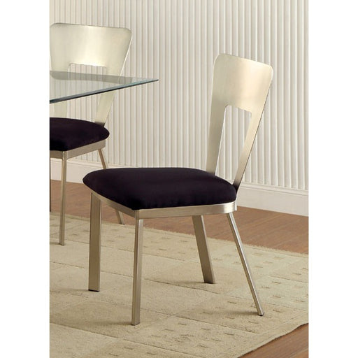 NOVA Silver/Black Side Chair (2/CTN) - Olympia Furniture (Saint George, Utah)