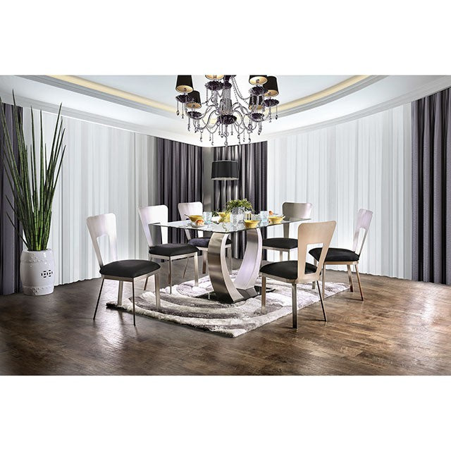 NOVA Silver/Black Dining Table - Olympia Furniture (Saint George, Utah)