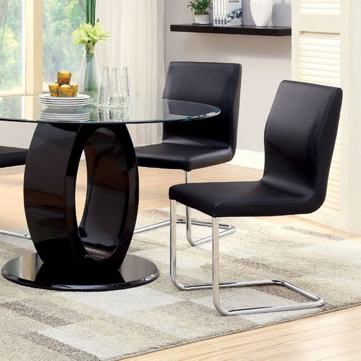 LODIA I Black Round Table - Olympia Furniture (Saint George, Utah)