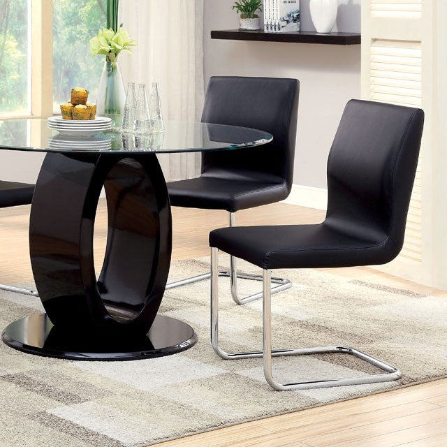 LODIA I Black Round Table - Olympia Furniture (Saint George, Utah)
