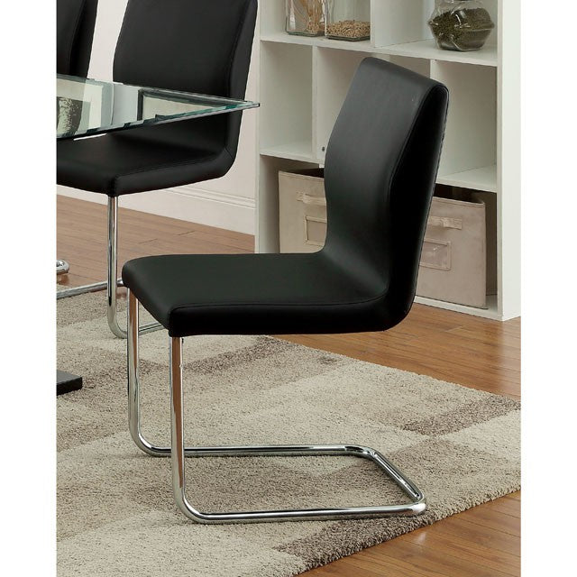 LODIA I Black/Silver Side Chair - Olympia Furniture (Saint George, Utah)