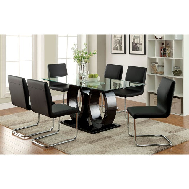 Lodia 7 Pc Dining Table Set Black - Olympia Furniture (Saint George, Utah)