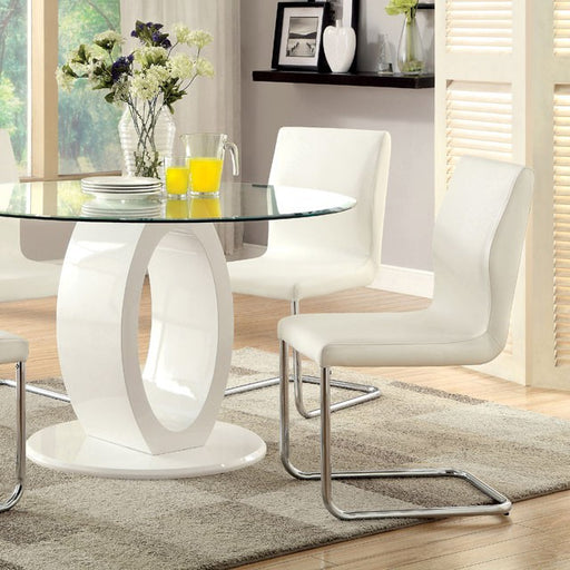 LODIA I White Round Table - Olympia Furniture (Saint George, Utah)