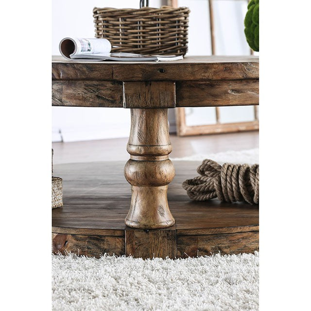 Mika Antique Oak End Table - Olympia Furniture (Saint George, Utah)