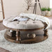 Mika Antique Oak Coffee Table w/ Cushion Top - Olympia Furniture (Saint George, Utah)
