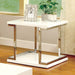 MEDA White/Chrome End Table, White - Olympia Furniture (Saint George, Utah)