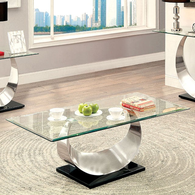 ORLA II Satin Plated/Black Coffee Table - Olympia Furniture (Saint George, Utah)