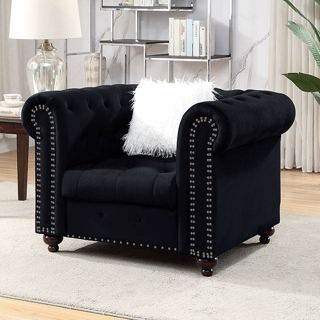 Giacomo Chair Black & Blue - Olympia Furniture (Saint George, Utah)