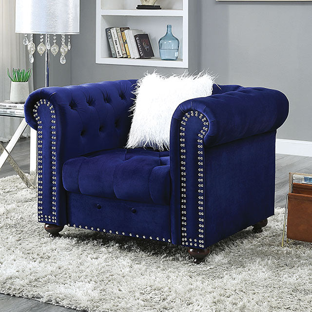 Giacomo Chair Black & Blue - Olympia Furniture (Saint George, Utah)