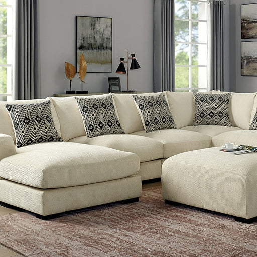 Kaylee U-Sectional w/ Left Chaise + Ottoman Beige - Olympia Furniture (Saint George, Utah)