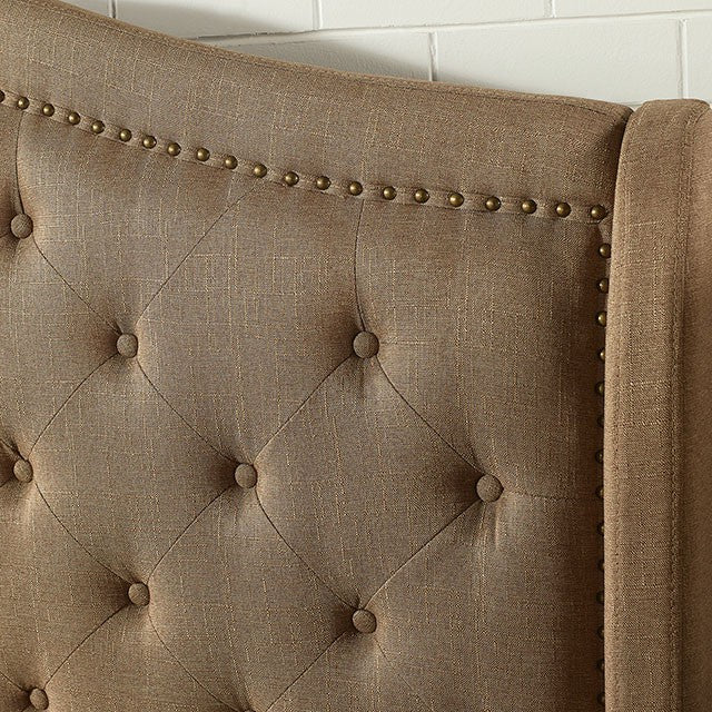 Carly Cal.King, E.King, Full, & Queen Bed Grey & Brown