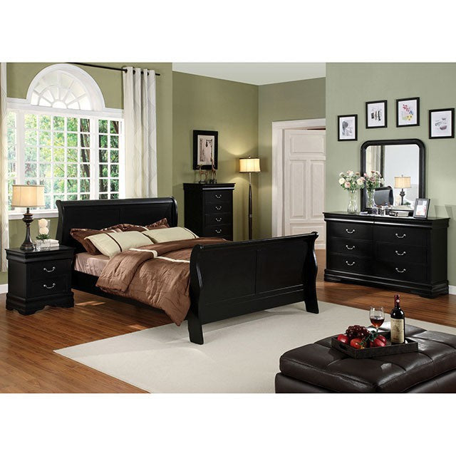 Louis Philippe Cal.King Bed Black & Grey - Olympia Furniture (Saint George, Utah)