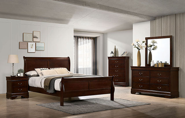 Louis Philippe Bed Black, White, & Cherry - Olympia Furniture (Saint George, Utah)