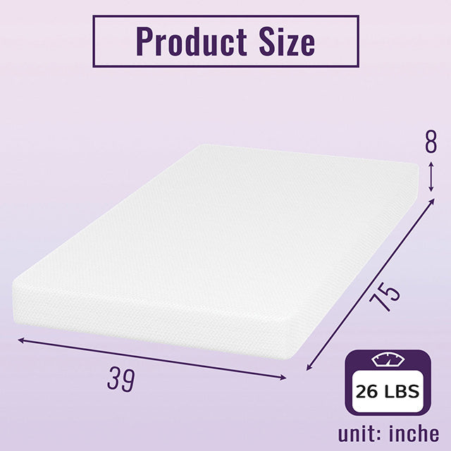 Nasturtium 8" Twin Bamboo Charcoal Infused Memory Foam - Olympia Furniture (Saint George, Utah)