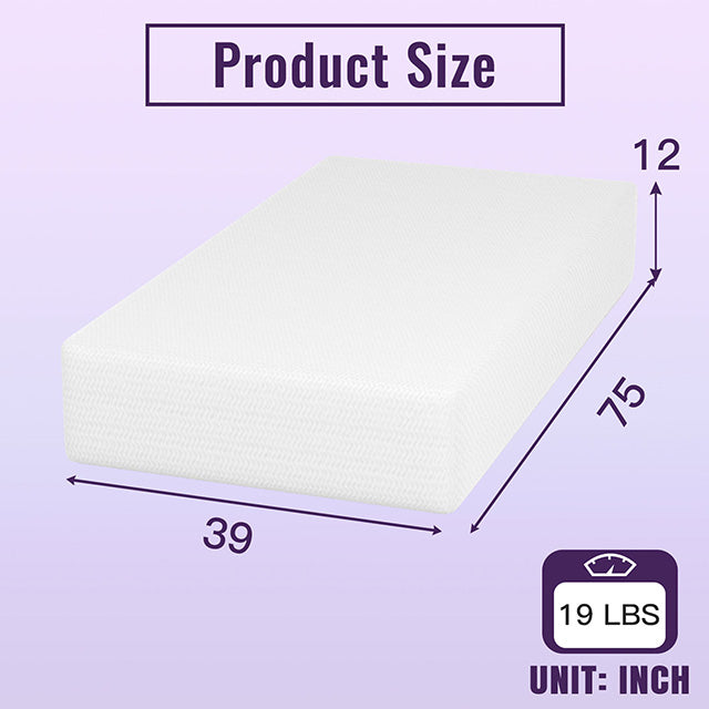 Nasturtium 12" Twin Bamboo Charcoal Infused Memory Foam - Olympia Furniture (Saint George, Utah)