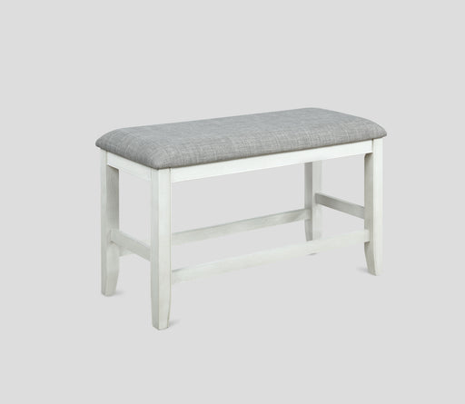 FULTON COUNTER HEIGHT BENCH WHITE - Olympia Furniture (Saint George, Utah)