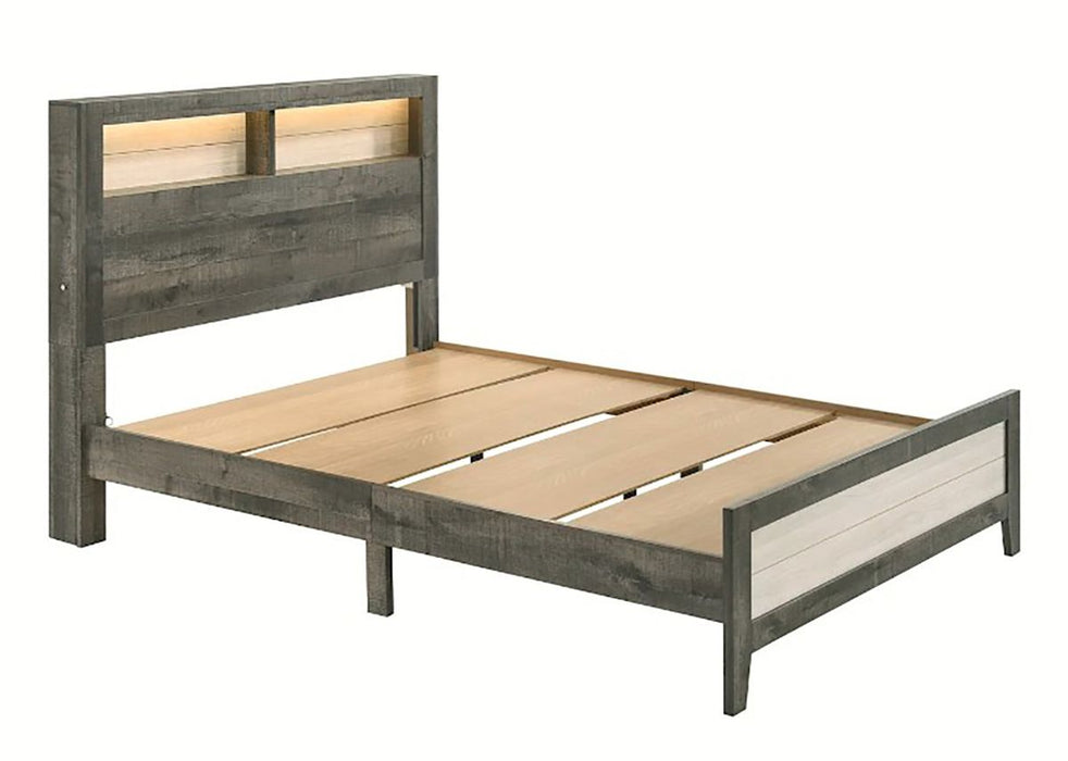Crown Mark Furniture Rhett Queen Platform Bed in Gray - Olympia Furniture (Saint George, Utah)