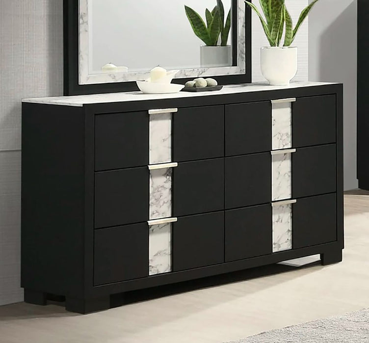 Crown Mark Furniture Rangley 6 Drawer Dresser in Black - Olympia Furniture (Saint George, Utah)