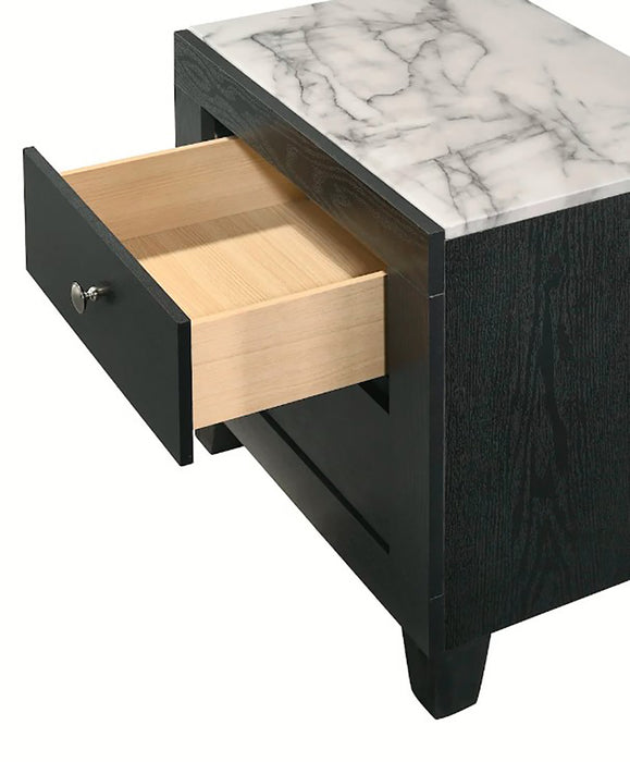 Crown Mark Furniture Cadence 2 Drawer Nightstand in Black - Olympia Furniture (Saint George, Utah)