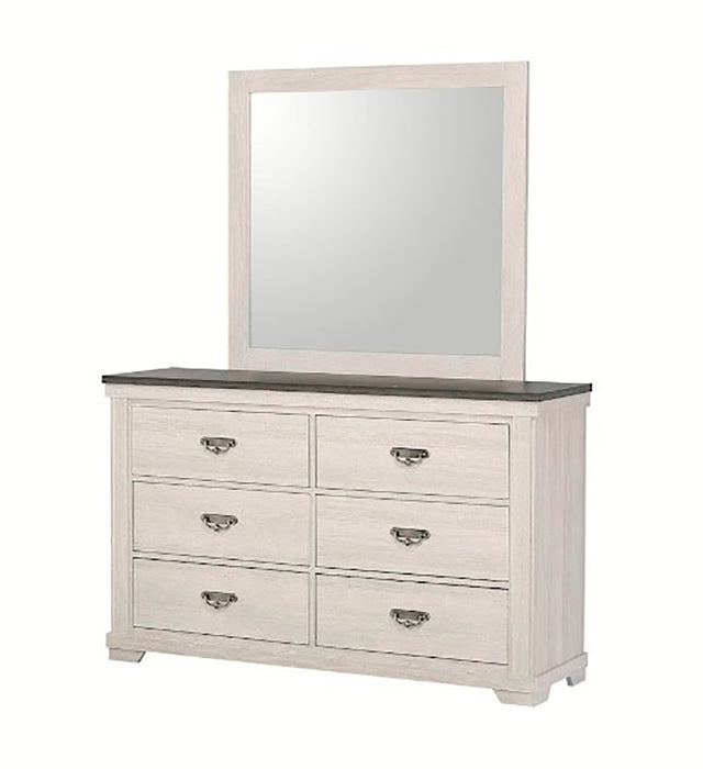 Crown Mark Furniture Leighton Dresser Mirror in White - Olympia Furniture (Saint George, Utah)