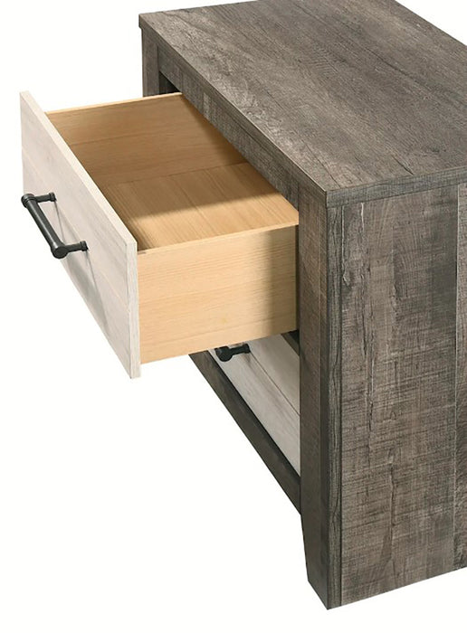 Crown Mark Furniture Rhett 2 Drawer Nightstand in Gray - Olympia Furniture (Saint George, Utah)