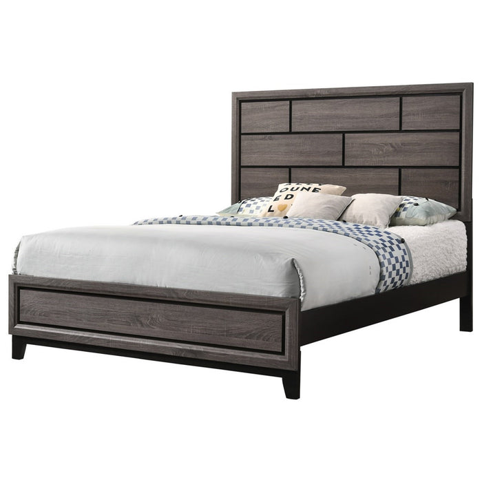 Crown Mark Akerson Queen Panel Bed in Grey - Olympia Furniture (Saint George, Utah)