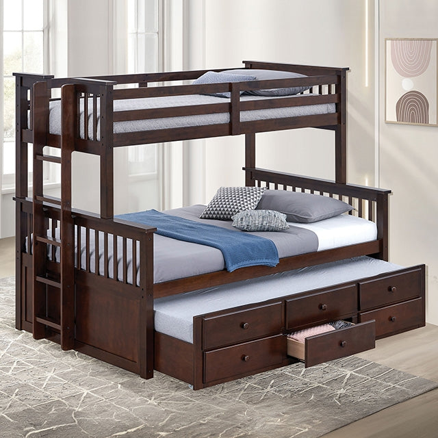University Twin/Full Bunk Bed Grey, Walnut, & White - Olympia Furniture (Saint George, Utah)