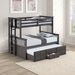 University Twin/Full Bunk Bed Grey, Walnut, & White - Olympia Furniture (Saint George, Utah)