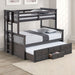 University Twin/Full Bunk Bed Grey, Walnut, & White - Olympia Furniture (Saint George, Utah)