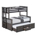 University Twin/Full Bunk Bed Grey, Walnut, & White - Olympia Furniture (Saint George, Utah)