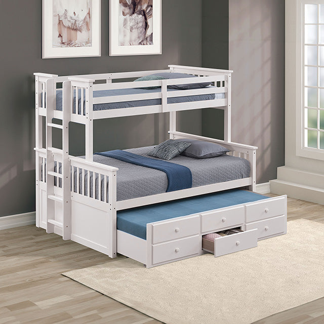 University Twin/Full Bunk Bed Grey, Walnut, & White - Olympia Furniture (Saint George, Utah)
