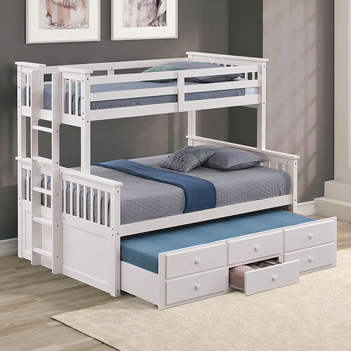 University Twin/Full Bunk Bed Grey, Walnut, & White - Olympia Furniture (Saint George, Utah)