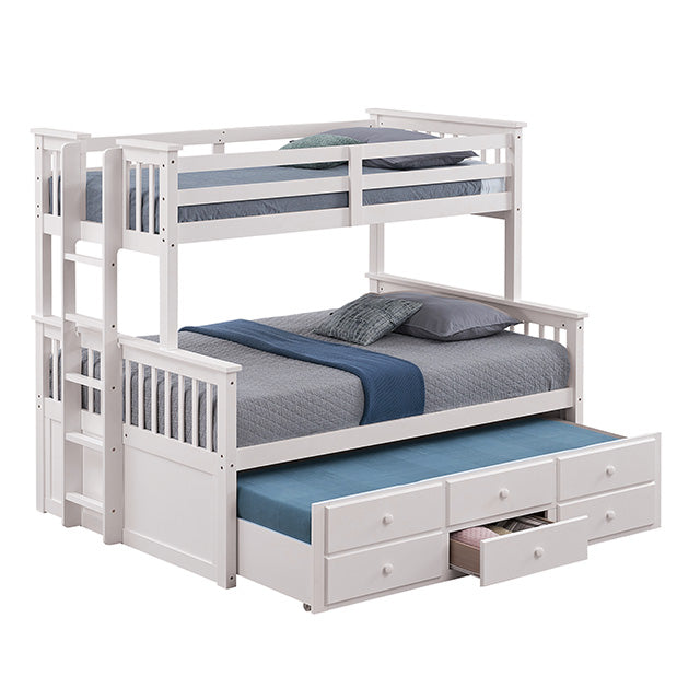 University Twin/Full Bunk Bed Grey, Walnut, & White - Olympia Furniture (Saint George, Utah)