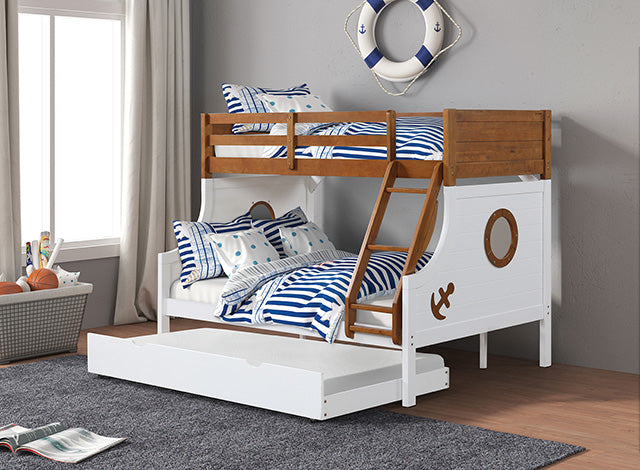 Nautia Twin/Full Bunk Bed Black & White - Olympia Furniture (Saint George, Utah)
