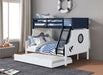 Nautia Twin/Full Bunk Bed Black & White - Olympia Furniture (Saint George, Utah)
