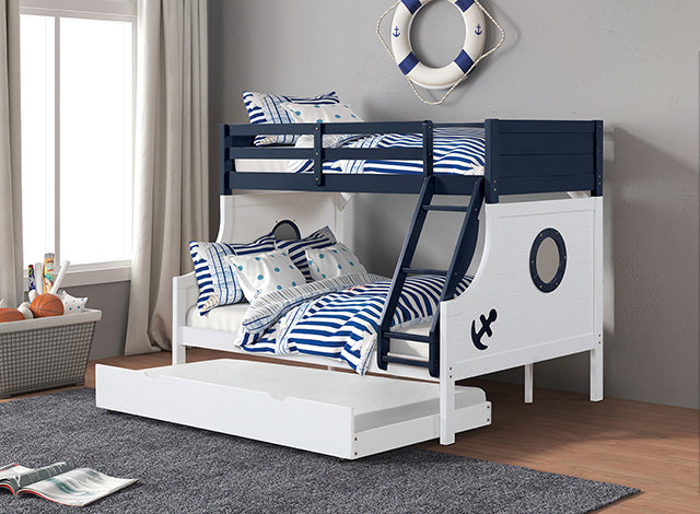 Nautia Twin/Full Bunk Bed Black & White - Olympia Furniture (Saint George, Utah)
