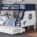 Nautia Twin/Full Bunk Bed Black & White - Olympia Furniture (Saint George, Utah)