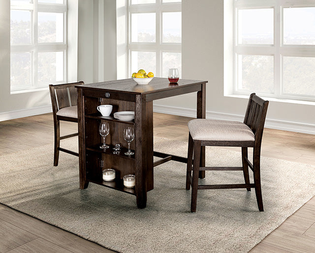 Lescles 3 Pc Counter Ht Set (1 Table + 2 Chairs) - Olympia Furniture (Saint George, Utah)