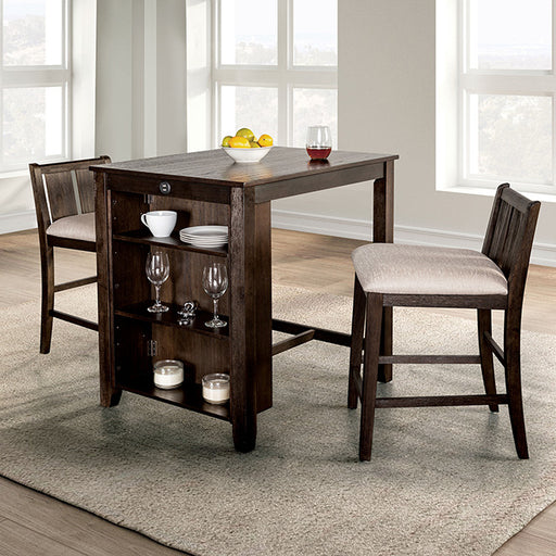 Lescles 3 Pc Counter Ht Set (1 Table + 2 Chairs) - Olympia Furniture (Saint George, Utah)