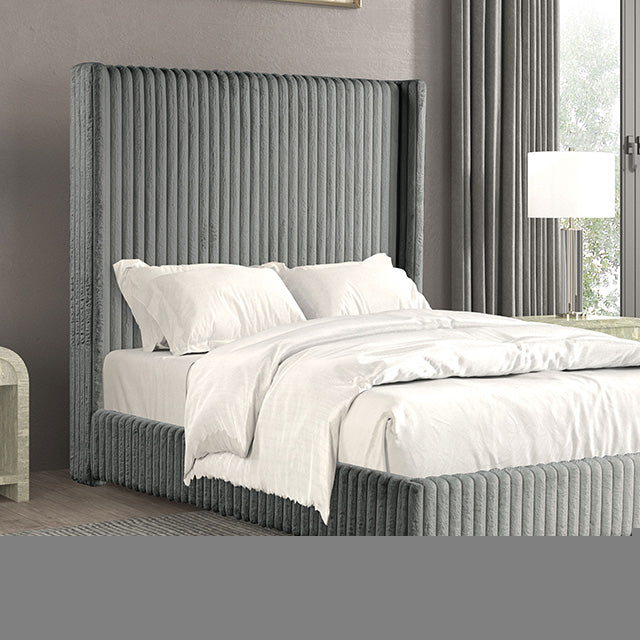 Cadwell E.King, Queen, & Full Bed White, Gray, & Black