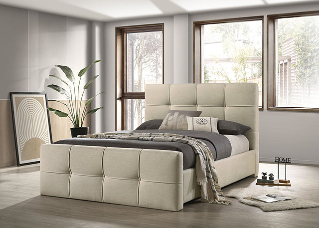 Merced Bed Gray & Ivory - Olympia Furniture (Saint George, Utah)
